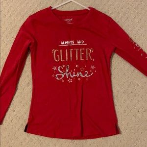 girls red long sleeve tee from target
